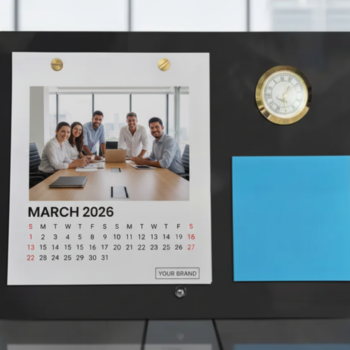 Black Acrylic Clock Desktop Calendar